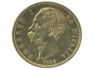 イタリア　ウンベルト1世　金貨